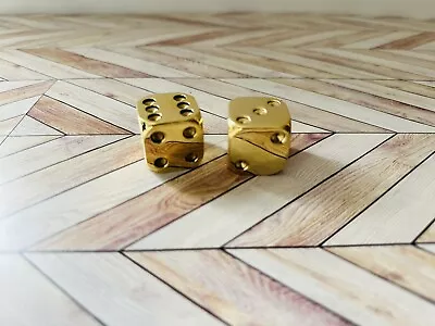 Brass Dice Vintage Solid Cube Heavy 1.*1*1 Inch • $19