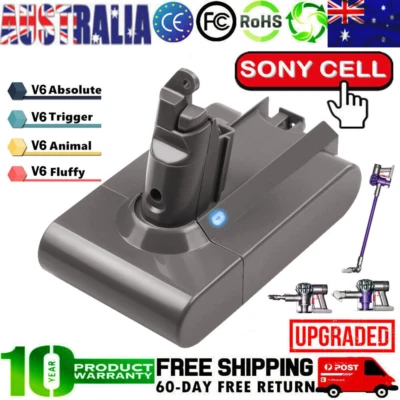 6400mAh For Dyson V6 Battery Absolute Animal Slim DC58 DC59 SV03 SV04 SV09 21.6V • $28.49