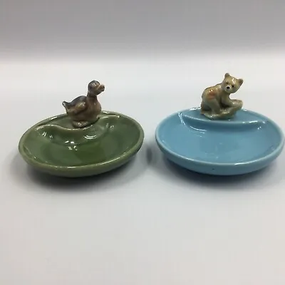 Wade Whimtrays Bear Cub & Duck Porcelain Trinket Dish • £7.50