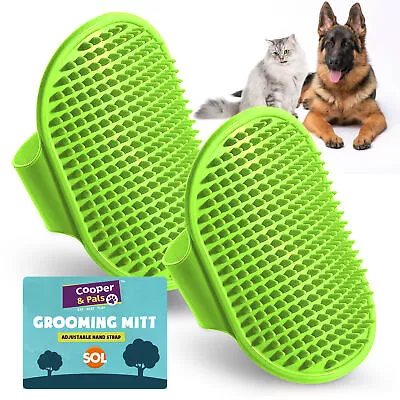 Dog Grooming Mitt Pet Glove Brush | Cat Fur Hair Remover Deshedding Hand Massage • £3.99