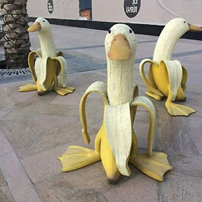 £9.82 • Buy Ornaments Duck Sculpture Peeled Banana Duck Outdoor Decor Garden Statue