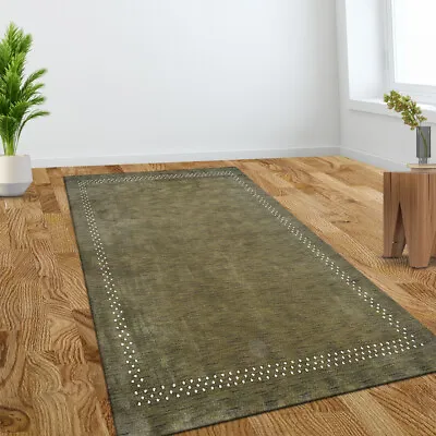 $337.41 • Buy Hand Knotted Gabbeh Wool Area Rug Contemporary Green BBH Homes BBL0A531