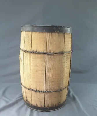 Vintage Rustic Wooden 17  Tall Nail Keg Barrel • $65