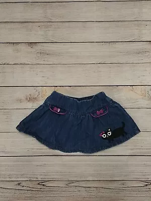 Gymboree Black Cat Jean Denim Skirt • $15