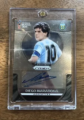 Diego Maradona Signed Card Argentina Panini Prizm • $1100