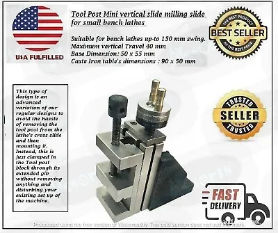 ToolPost Mini Lathe Vertical Slide (90 X 50 Mm) With 2  (50 Mm) Steel Vice - USA • $96.81