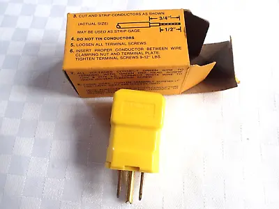Vintage Nos Nib New Hubbell 5965vy Valise Dead Front Plug Electrical Adapter • $9.99
