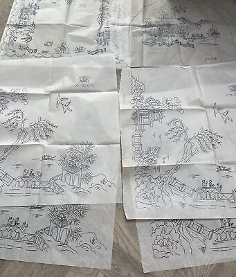 Embroidery Patterns Transfers Large Tablecloth Chinese Japanese Bundle • £15