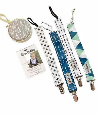 Dodo Babies Pacifier Clip Set 4 Pcs And Pacifier Case New In Box Gift Set • $13.97