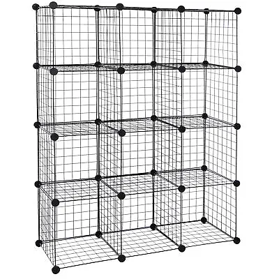 Wire Cube Storage 12-Cube Storage Organizer Bins Wire Shelving Modular Bookshelf • $38.58