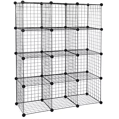 Wire Cube Storage 12-Cube Storage Organizer Metal DIY Modular Cabinet Bookshelf  • $39.39