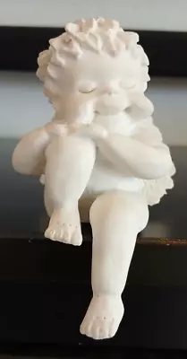 Biscuit Porcelain Sitting Angel Knee Up 4.75 X2.76  Vintage • $24.99