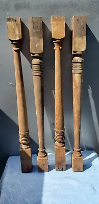 4 Antique Wooden Spindles Bannister Stair Posts Architectural Salvage Victorian • $80