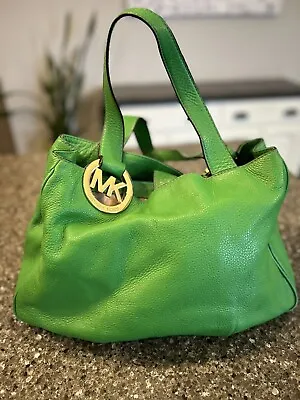 Michael Kors Kelly Green Fulton Bag And Matching Wallet  • $45