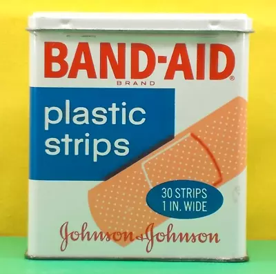 Johnson & Johnson BAND-AID *** Plastic Strips *** 30 Count Metal Box *** EMPTY 3 • $9.99