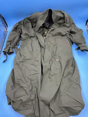 Vintage/Retro Christian Dior Le Connaisseur Men's Olive Green Trench Coat Sz 44R • $55.99