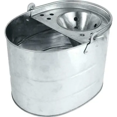 New Heavy Duty Metal Mop Bucket Galvanised Strong 15 Litre Capacity For Cleaning • £11.88