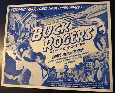 Rare Vintage 1930s Buck Rogers 12 Serial Movie Ad Flyer Starring Buster Crabbe • $375