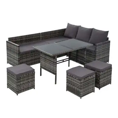$1066.01 • Buy Gardeon Outdoor Furniture Dining Setting Sofa Set Wicker 9 Seater Storage Cover