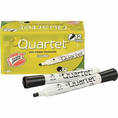 Quartet Dry-Erase Marker Chisel Tip Low Odor DryGuard Ink Black 12-Pack • $7.99