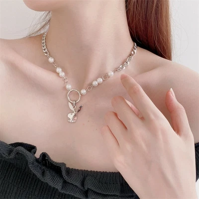 £9.99 • Buy Playboy Necklace Sexy Silver Bunny Rabbit Pendant Chain Logo Fast P&P UK Based