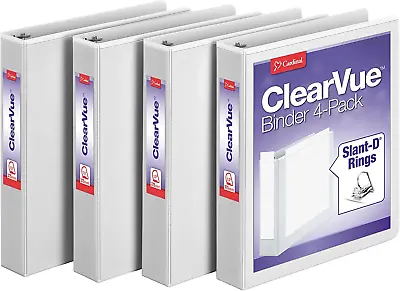 1.5 Inch 3 Ring Binder D Ring Holds 375 Sheets White 4 Pack NEW • $25.50