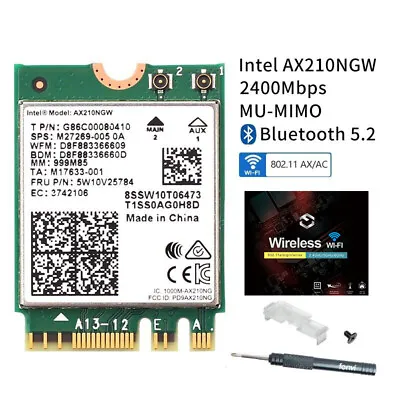 Intel Wi-Fi 6E AX210 AX210NGW 802.11AX AC Wi-Fi 6 AX200 M.2 Wifi Bluetooth Card • $14.99