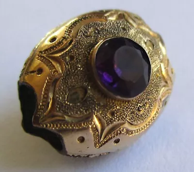 Antique Victorian Gold Filled Purple Stone Bracelet Slide Charm • $39.99