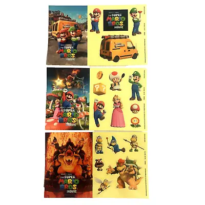 OFFICIAL Super Mario Bros Movie Sticker Sheet Set X3 From Nintendo Switch Bundle • $6.98