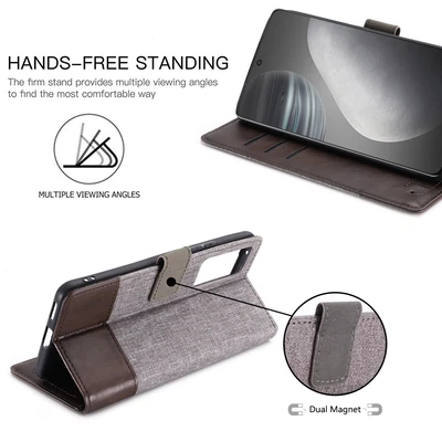$10.88 • Buy Retro Canvas Leather Flip Wallet Case Phone Case Cover For OnePlus Nord N100 N10