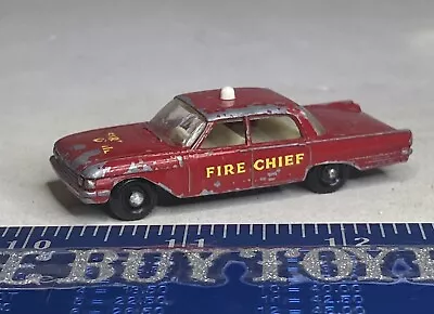 Vintage Matchbox Lesney - Ford Fairlane Fire Chief #59 Car W/light - Red - 1963 • $14.95
