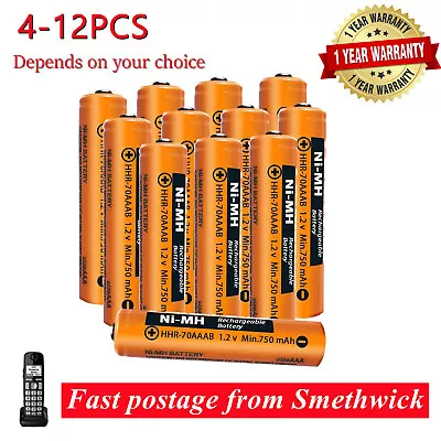 Panasonic HHR-70AAAB NI-MH Cordless Phones Rechargeable Battery AAA 1.2V 750mah • £20.99