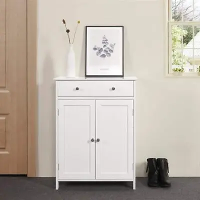 $65.99 • Buy Wooden Bathroom Floor Cabinet Storage Cupboard 2 Shelves Free Standing Cabinet