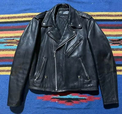 Vintage Harley Davidson Leather Jacket Coat Motorcycle 44R Perfecto NO BELT • $199.99