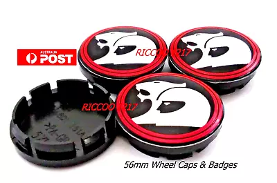 56mm Wheel Caps For Holden SS SSV Chrome Caps X 4 Caps Red Black Badges • $26.95