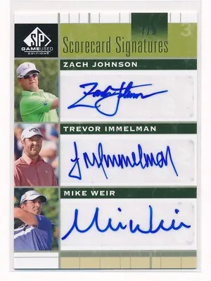 $499.99 • Buy 2012 UD SP Zach Johnson Mike Weir Scorecard Signatures Triple Autograph 7/9