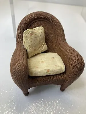 TAKE A SEAT By Raine Wicker  Miniature Dollhouse Willetts Design Pillow Brown • $12.59