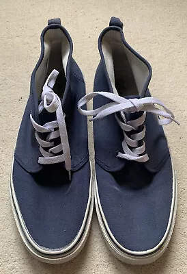 Mens H&M Navy Blue Canvas Trainers Mens Shoes UK Size 10 Good Condition • £7