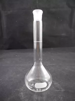 PYREX Glass Class A 50mL TC ±0.05 Volumetric Flask Stopper Size #9 5644-50 • $12.39