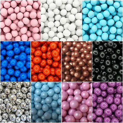 5mm Crispy Pearls Cupcake Sprinkles Edible Cake Decorations Blue Pink Toppers • £2.50