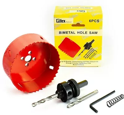 2-3/8 (60mm) Bi-Metal Hole Saw Kit Cuttex Tools 6 PCS Set %8 CoMAX 40mm Depth • $13.95