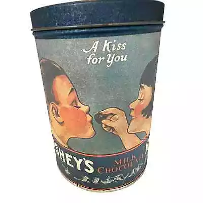 Vintage Hershey's Kisses A Kiss For You Valentine's Day Tin Candy Container 14oz • $12.99