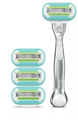 Venus Platinum Extra Smooth Women's Metal Handle Razor + 4 Razor Blade Refills • $20