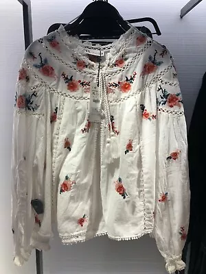 Nwt Zara Ss20 Woman Zara Embroidered Shirt Top 060 • $29