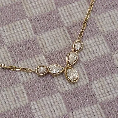 NEW 14K YELLOW GOLD ONE CARAT PEAR SHAPED VS DIAMOND NECKLACE (20.5 Inch) • $1495