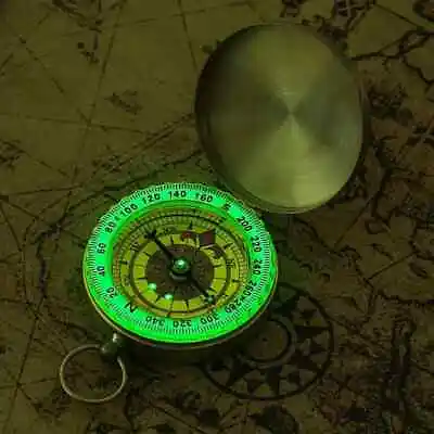 Waterproof Luminous Compass Camping Hiking Brass Compass Portable Compass • $4.95