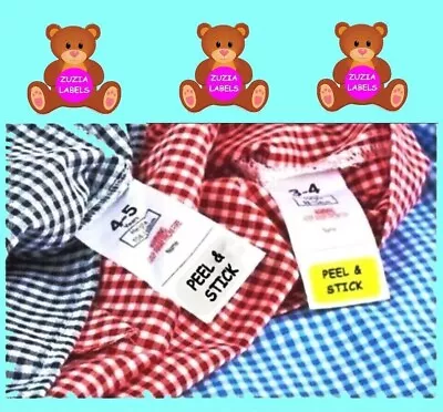 Stick On Clothing Name Labels Clothes School Uniform Care Home Kids Washing • £0.99