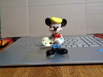 Vintage PAINTER Mickey Mouse Disney Japan Ceramic 4  Statue Figurine • $12.99