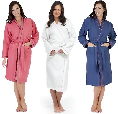 Anucci Ladies Pure Cotton Waffle Robe • £16.99