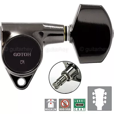 NEW Gotoh SG301-01 MG Magnum LOCKING Keys Tuners LARGE Buttons 3X3 - COSMO BLACK • $119.81